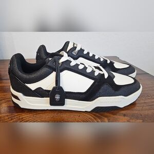 Kurt Geiger Mens Black Metallic & White Lace-Up Sneakers/Shoes Size 45 (12) NWOB